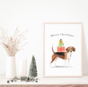 beagle christmas poster