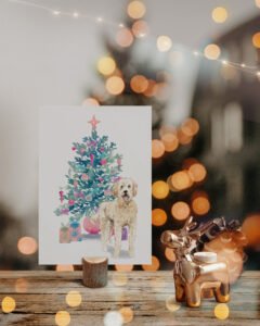 christmas card doodles golden doodle christmas tree
