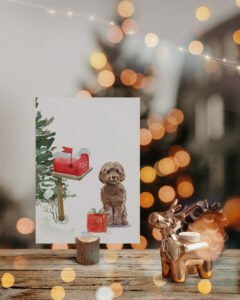 christmas card doodles post box