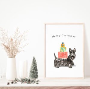 scottish terrier christmas poster