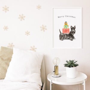 scottish terrier christmas poster a3