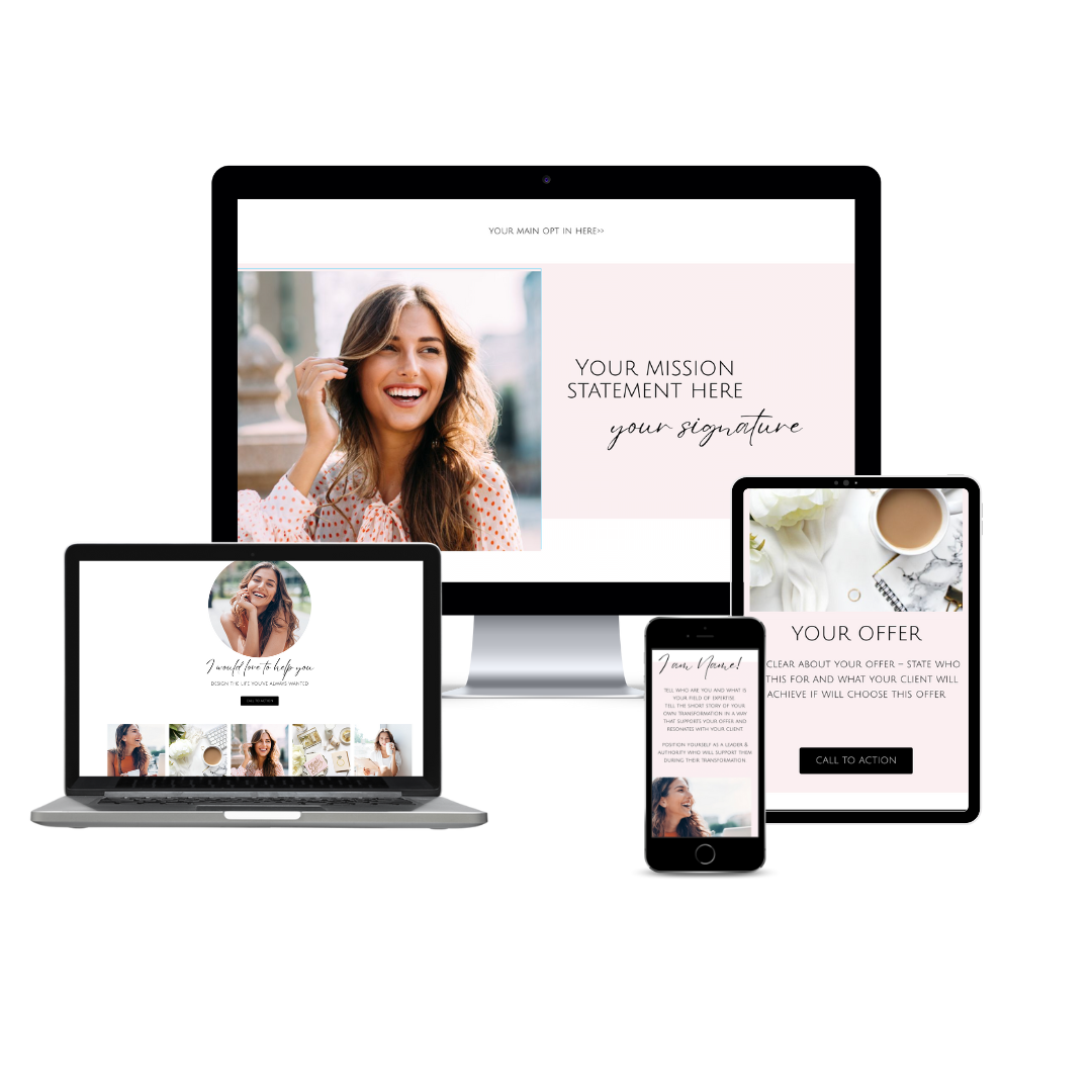 One Page Website Template Business Coach Delfina the Designer