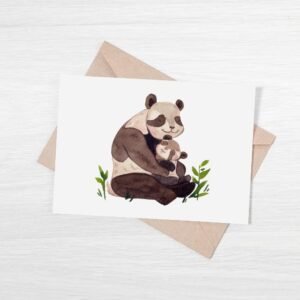 panda eco greeting card mother's day