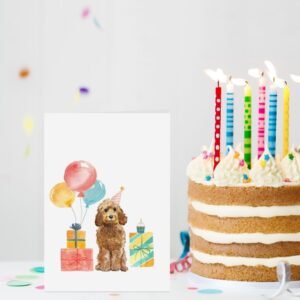 honey poodle cockapoo birthday eco greeting card