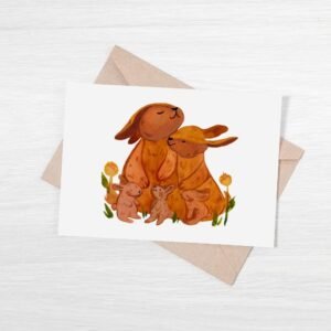 bunnies father's day card cute family eco friendly card